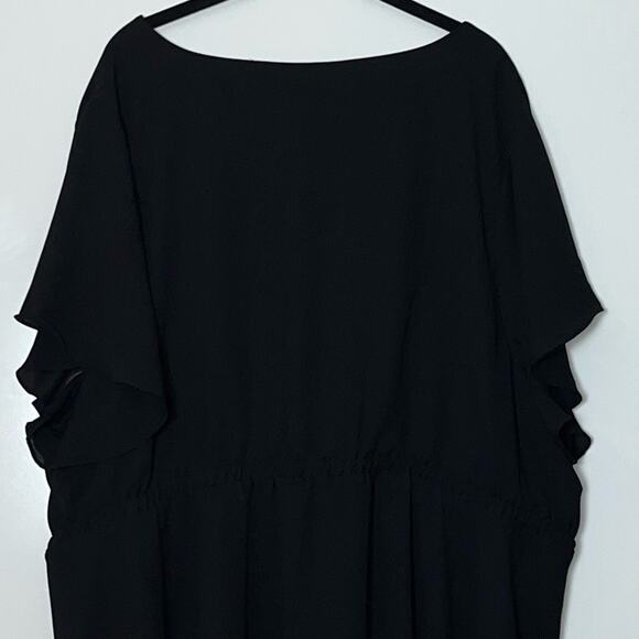 Torrid Black Babydoll Georgette Lace-Up Blouse Lace Front Tie Woman's Size 5X - Picture 15 of 16